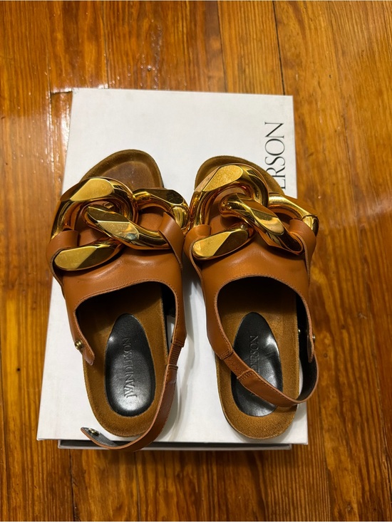 JW ANDERSON Shoes - JW Anderson Tan Leather Chain Sandals 38